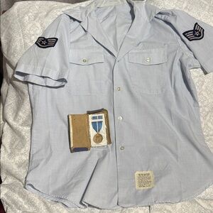 Air Force Vintage Staff Sargent Uniform Shirt with Service Medal
